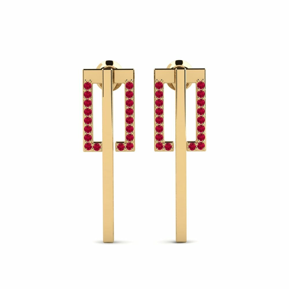 Rubis Boucle d'oreille femme Weardefol - B