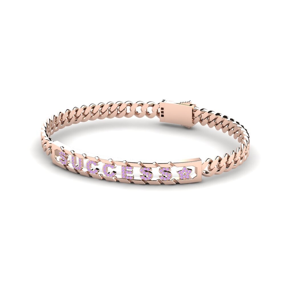 18k Oro Rosa Amatista Pulsera para hombre Webber