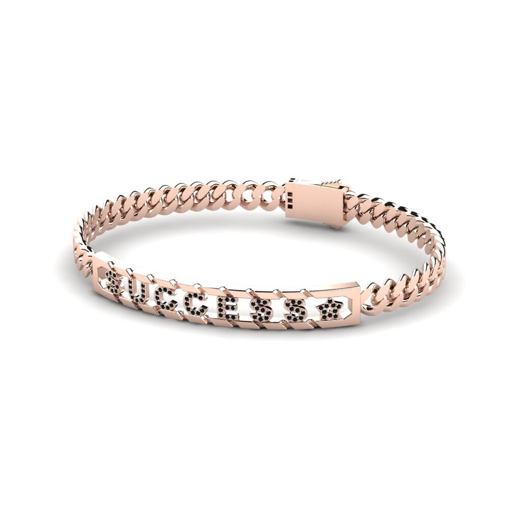 18k Oro Rosa Zafiro negro Pulsera para hombre Webber