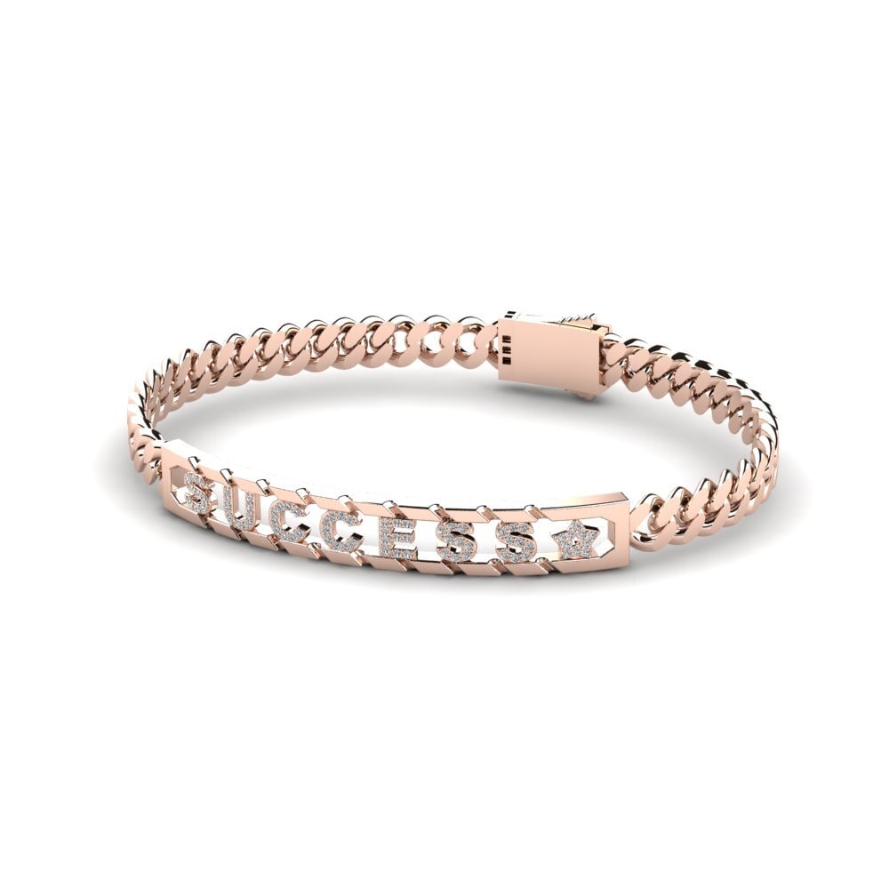 18k Oro Rosa Circonita Pulsera para hombre Webber