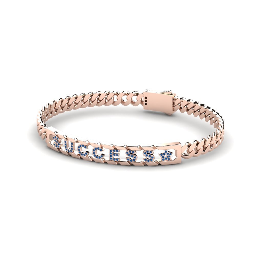 18k Oro Rosa Circonita Azul Oscuro Pulsera para hombre Webber