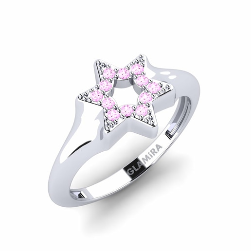 Pinky Ring Wegyl 585 White Gold & Pink Sapphire