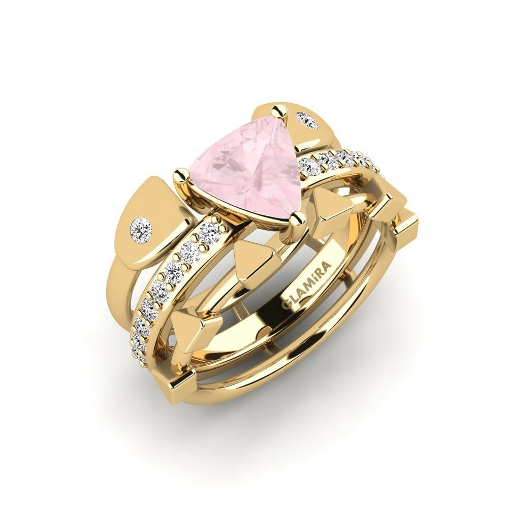 Anillo Wegyron - SET Cuarzo rosa