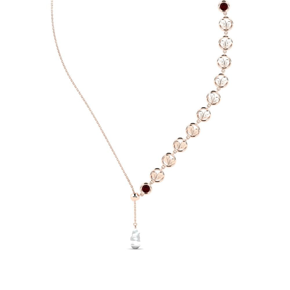 Rotgold 585 Granat Damen halskette Weidler