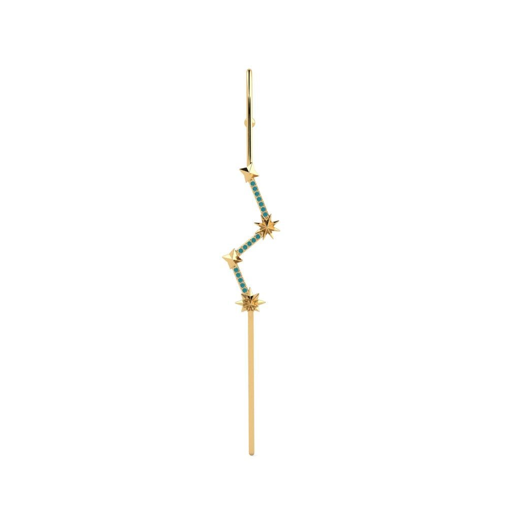 Gelbgold 585 Blauer Diamant Ohrpiercings Welkin