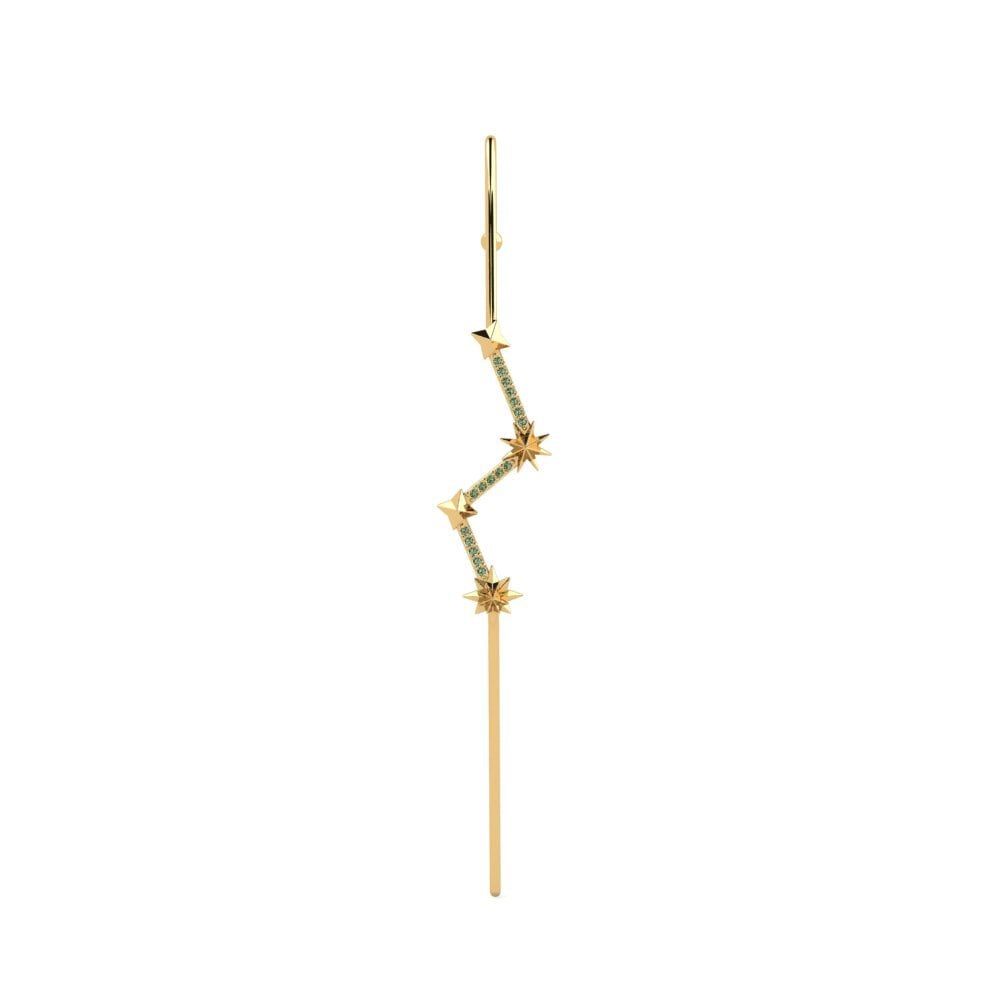 9ct Yellow Gold Green Diamond Ear Piercing Welkin