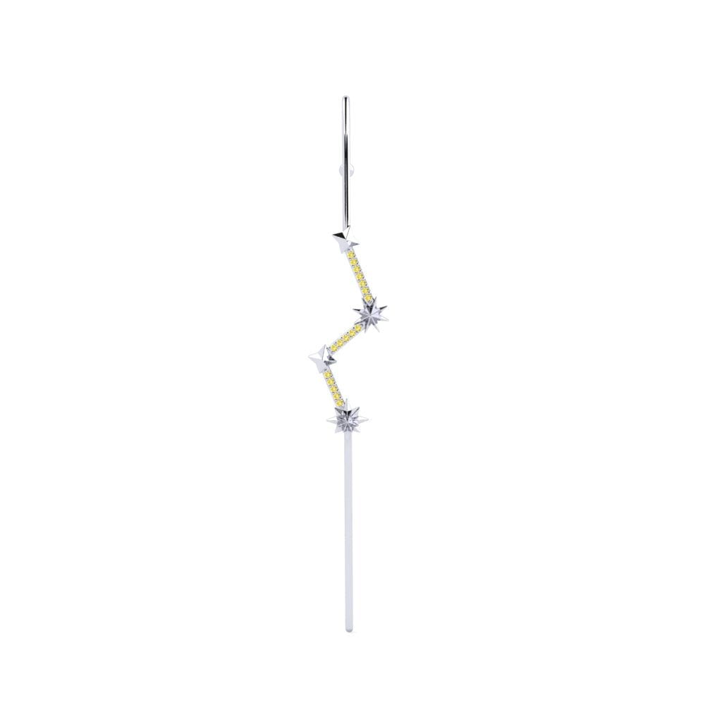 Weißsilber Gelber Saphir Ohrpiercings Welkin