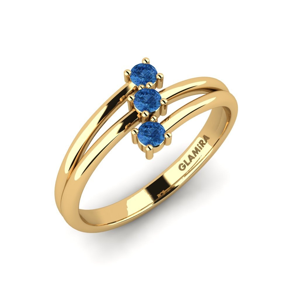 Dark Blue Zirconia Engagement Ring Welly