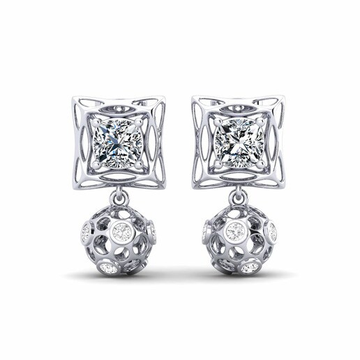 Earring Wendi 585 White Gold & Swarovski Crystal & White Sapphire