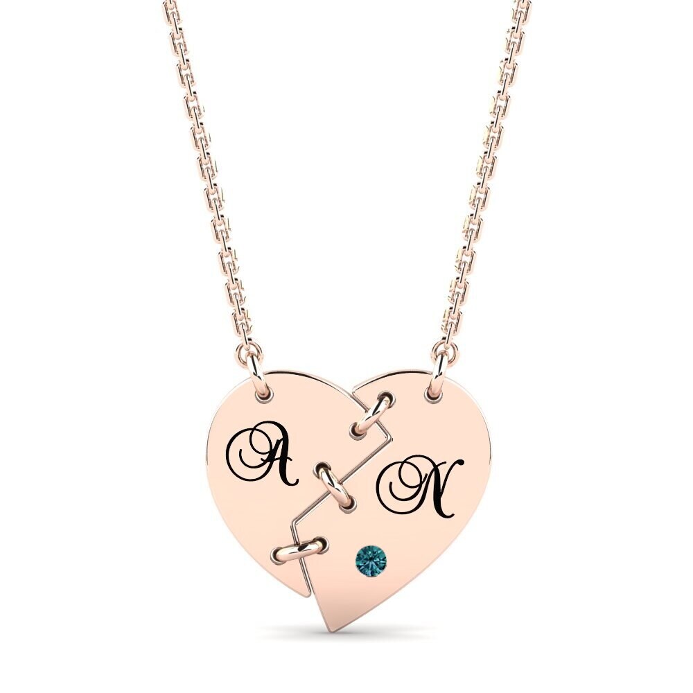 Rotgold 585 Blauer Diamant Damen halskette Wendolyn
