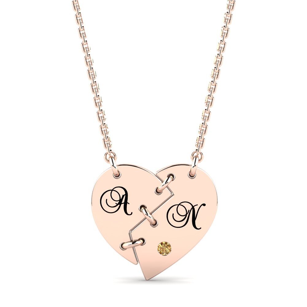 Rotgold 585 Brauner Diamant Damen halskette Wendolyn