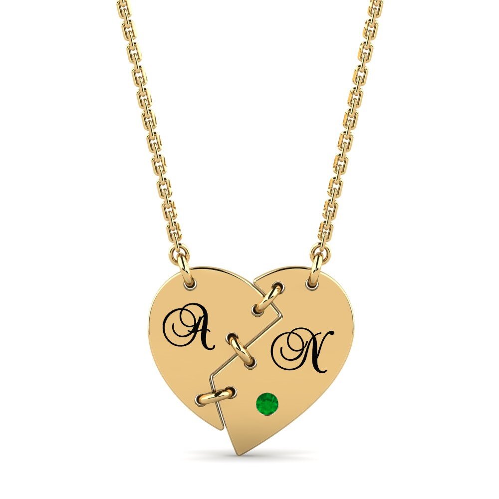 Gelbgold 585 Smaragd Damen halskette Wendolyn