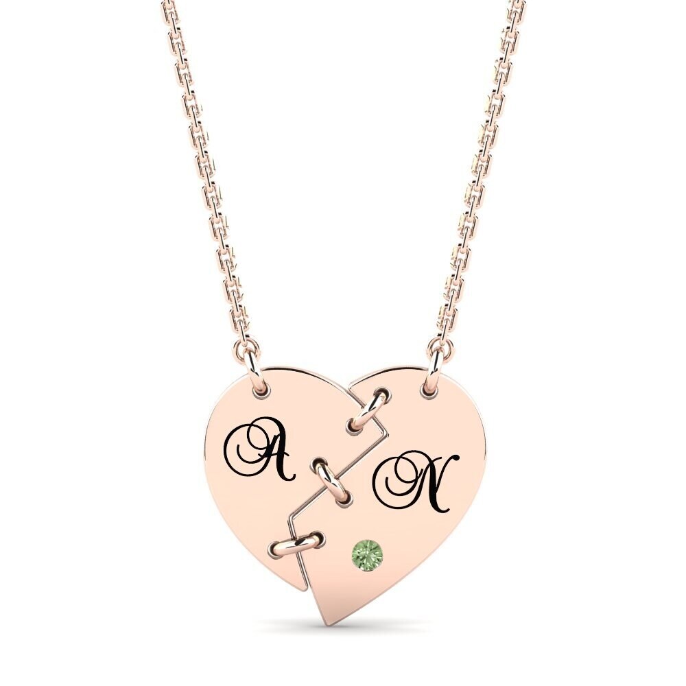 Rotgold 585 Grüner Diamant Damen halskette Wendolyn