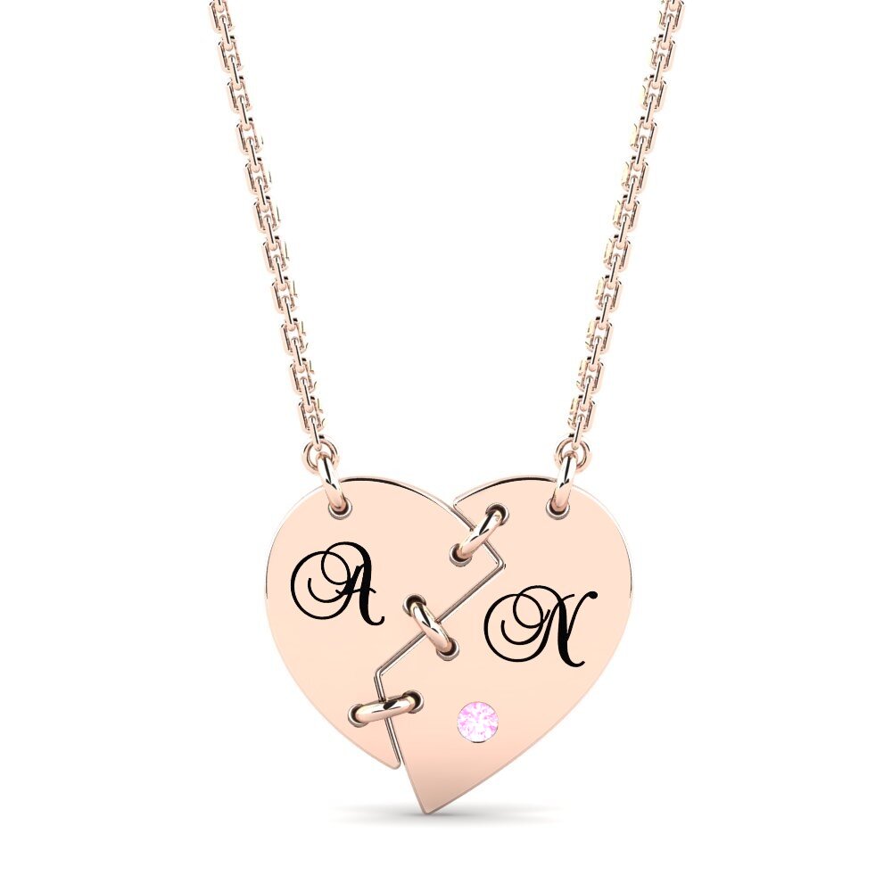 Rotgold 585 Rosa Saphir Damen halskette Wendolyn