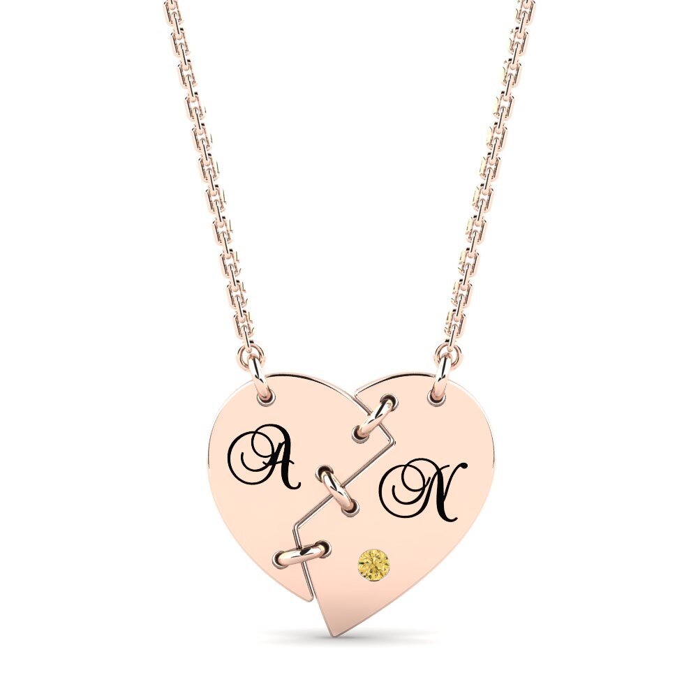 Rotgold 585 Gelber Diamant Damen halskette Wendolyn