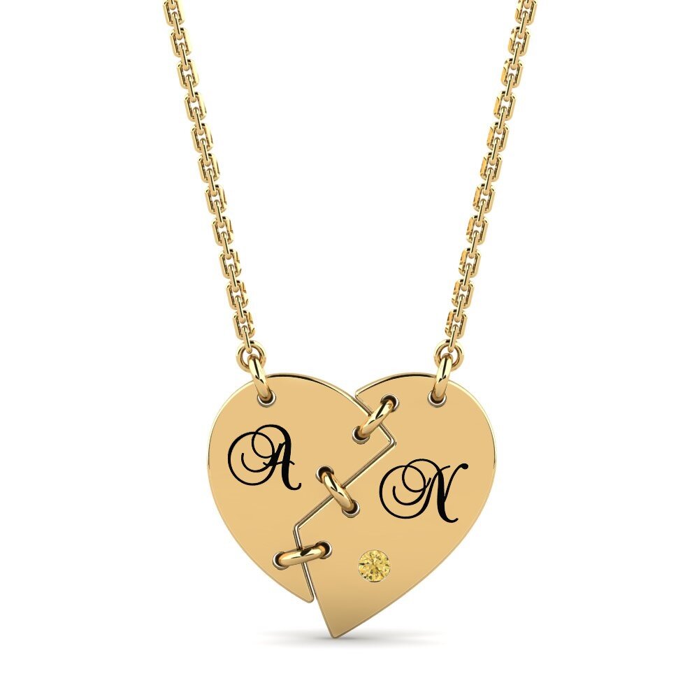 14k Oro Amarillo Diamante Amarillo Collar de Mujer Wendolyn