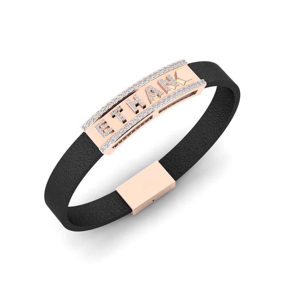 14ct Rose Gold Diamond Men's Bracelet Wenyu