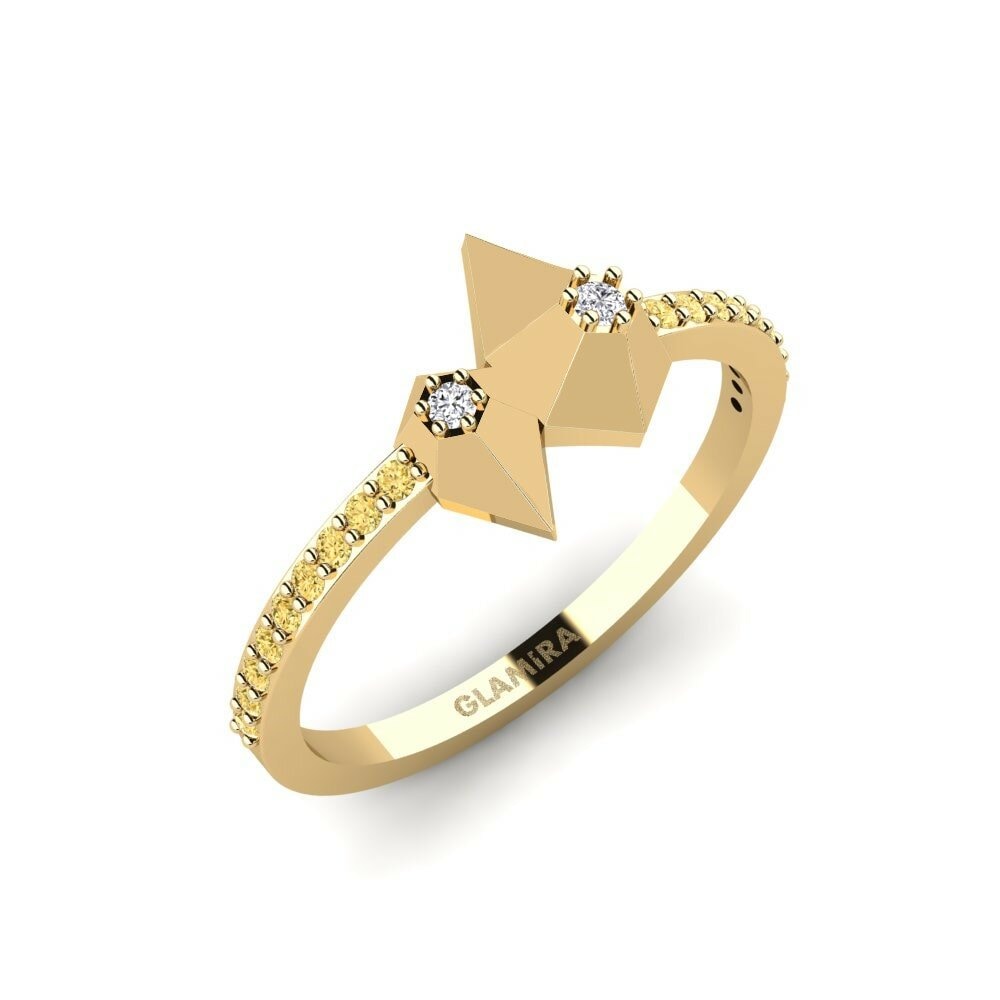 Or Jaune 18k Diamant Jaune Bague Werkeljka