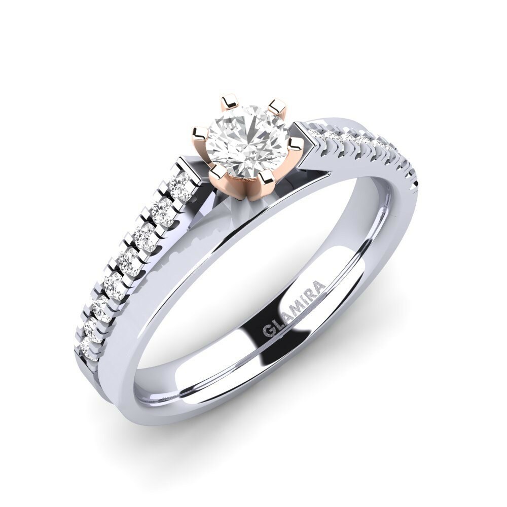 18k White & Rose Gold Engagement Ring Wesle