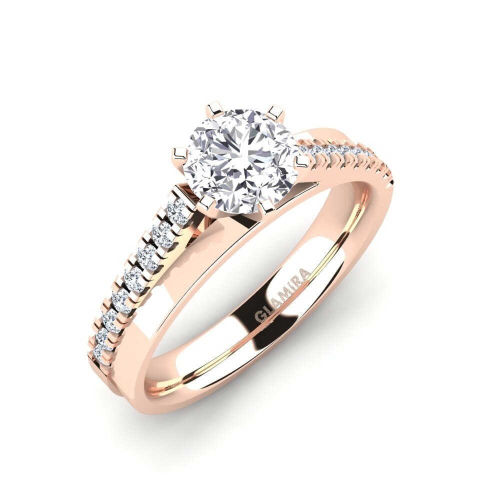 18k Rose Gold Engagement Ring Wesle 0.8 crt