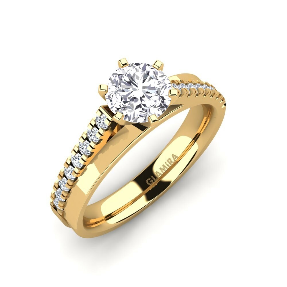 18k Yellow Gold Engagement Ring Wesle 0.8 crt