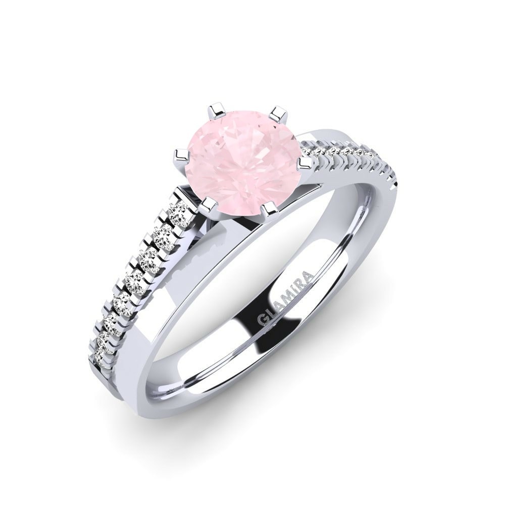 Rose Quartz Engagement Ring Wesle 0.8 crt