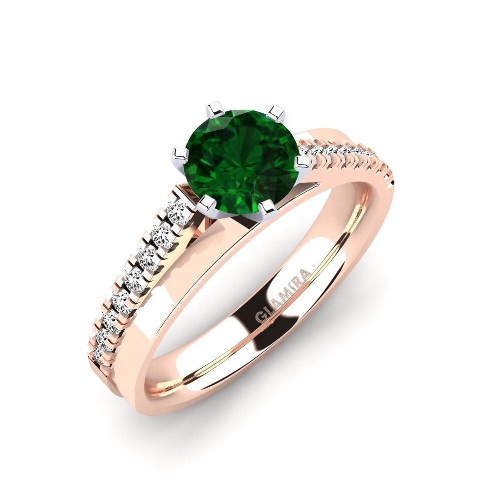 14ct Rose / White Gold Tsavorite Engagement Ring Wesle 0.8 crt