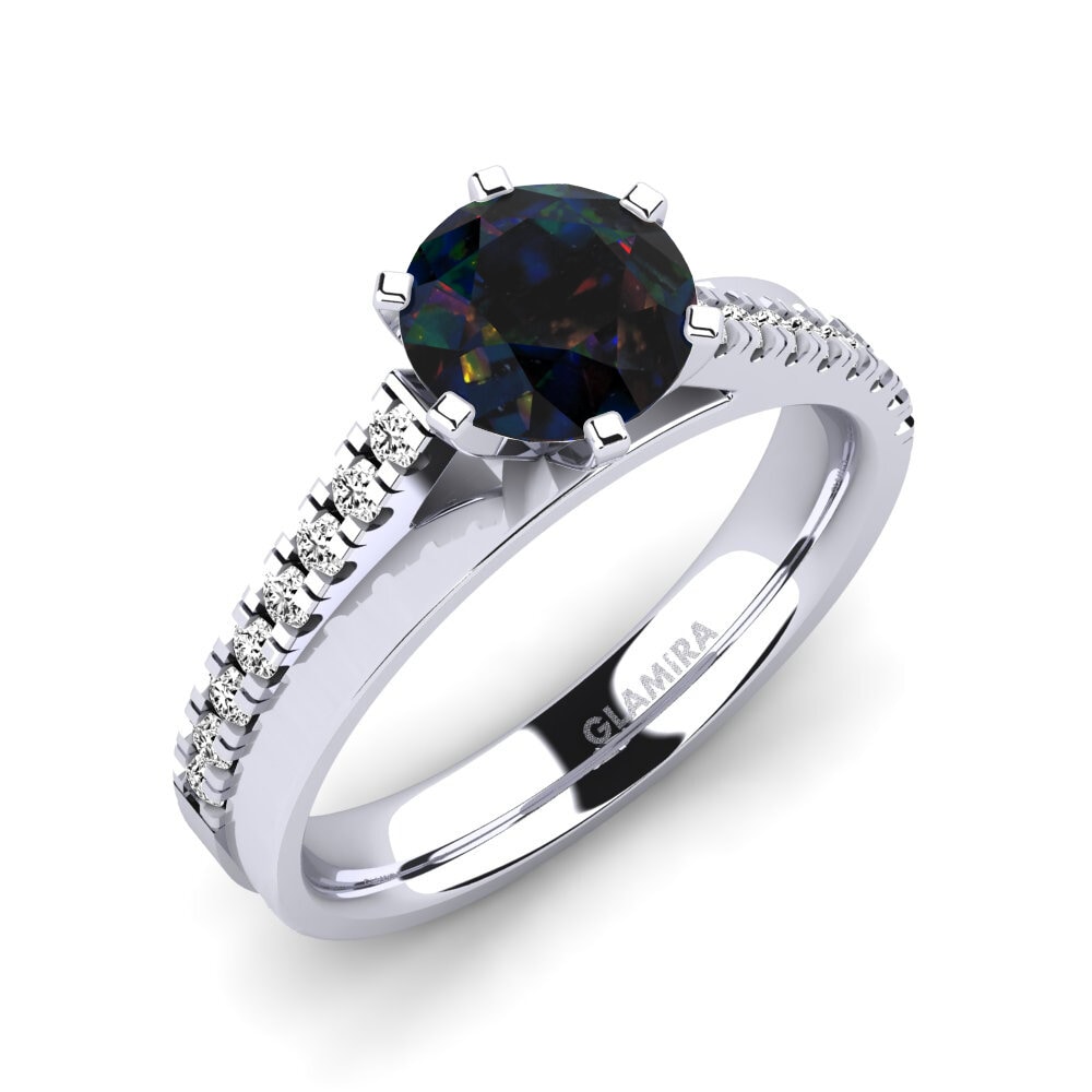 Black Opal Engagement Ring Wesle 1.0 crt