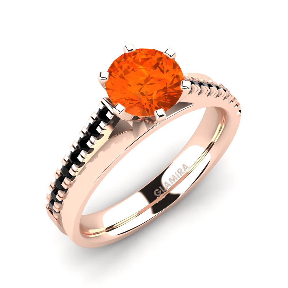 14ct Rose Gold Fire Opal Engagement Ring Wesle 1.0 crt