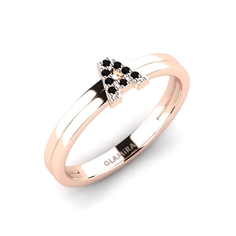 14k Rose Gold Black Sapphire Ring Wessex