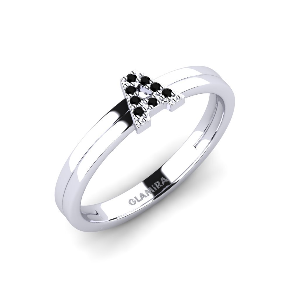 950 Platinum Black Sapphire Ring Wessex