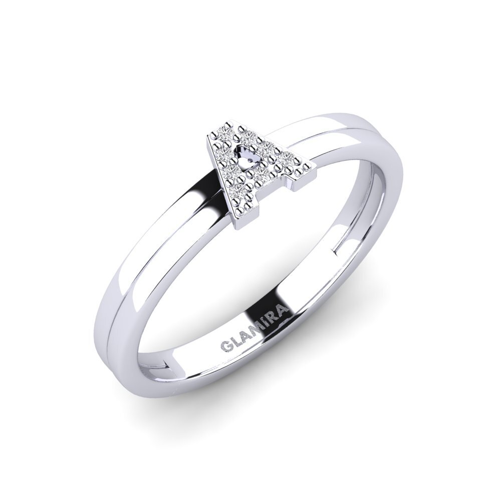 White Silver Diamond Ring Wessex