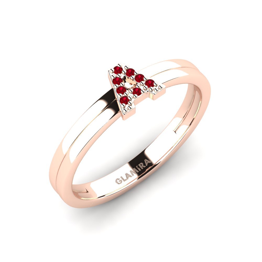 14k Rose Gold Red Zirconia Ring Wessex