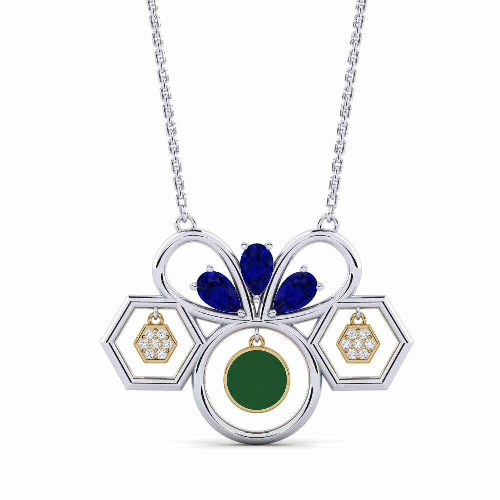 Vàng Trắng-Vàng 18K Đá Sapphire Dây chuyền nữ Westerem