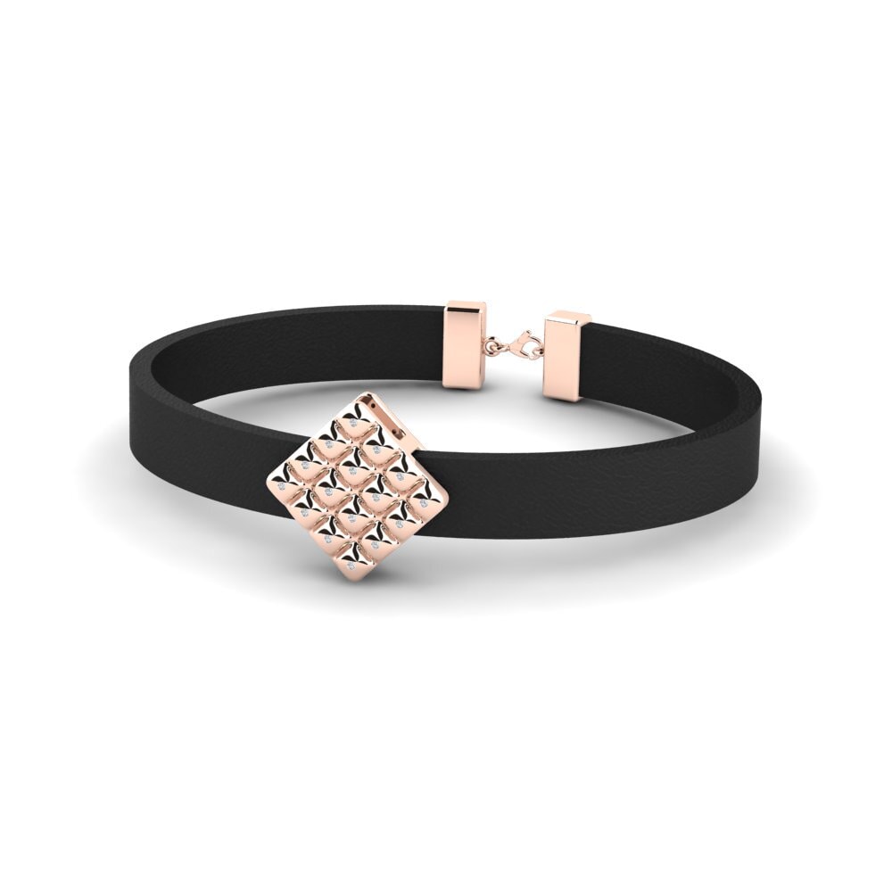 9K Rose Gold White sapphire Men's Bracelet Weston