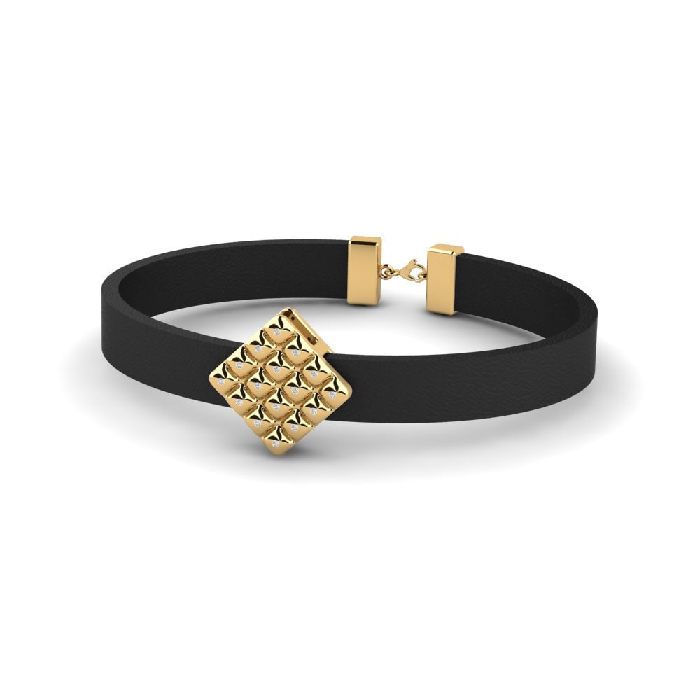 18ct Yellow Gold White sapphire Men's Bracelet Weston