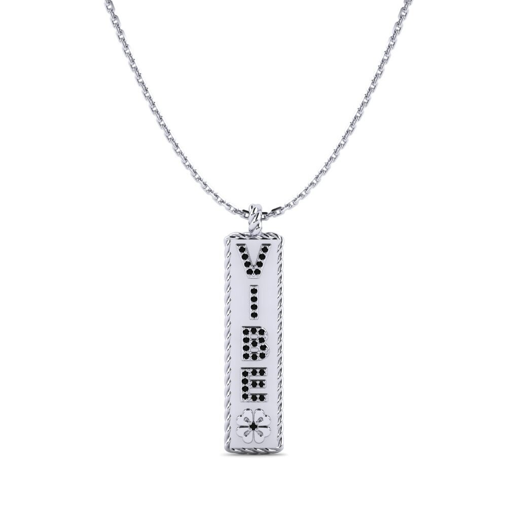 White Silver Black Sapphire Women's Pendant Weymouth