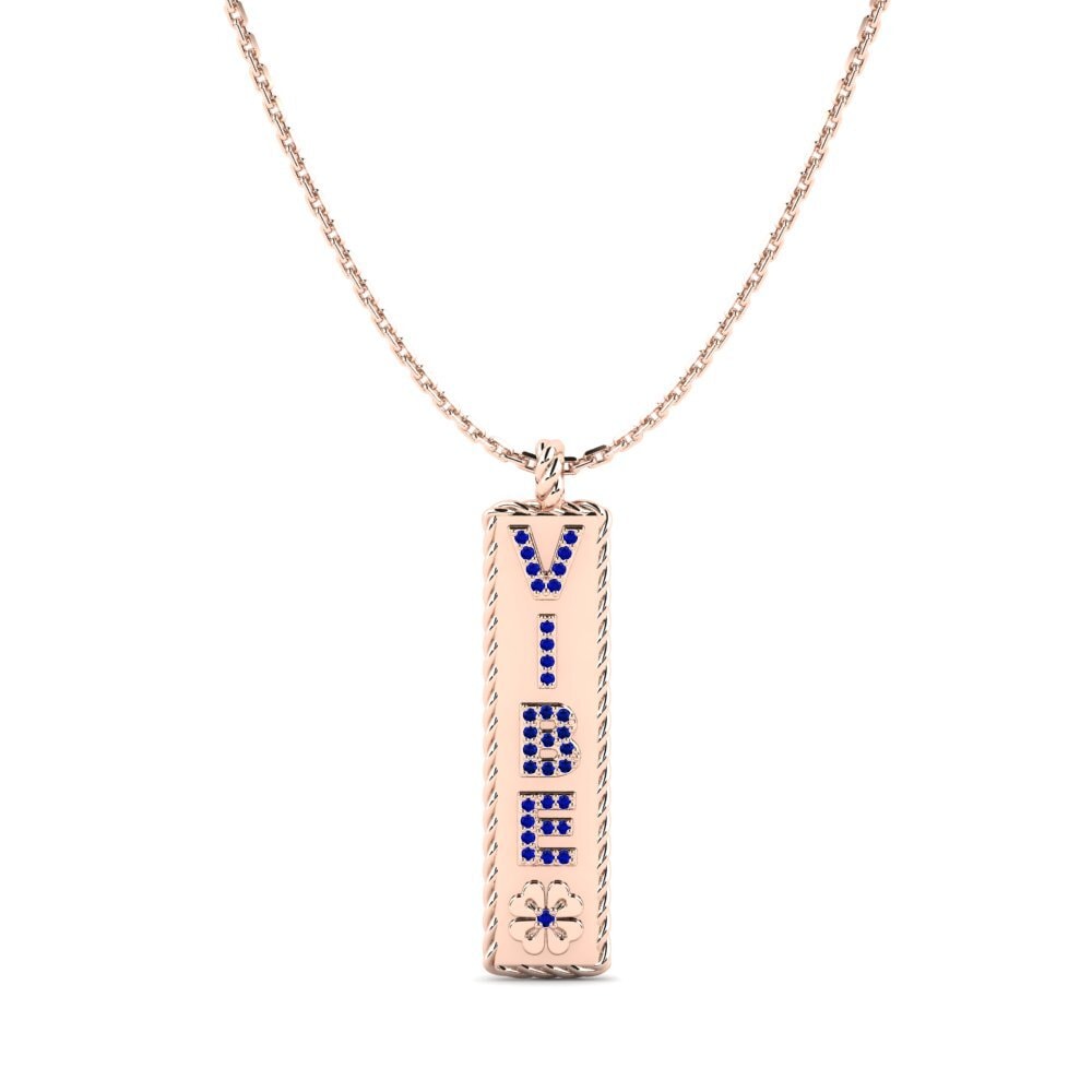 9ct Rose Gold Sapphire Women's Pendant Weymouth