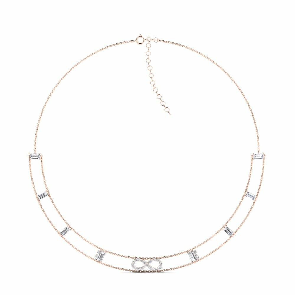 Vàng Hồng 18K Kim Cương Nhân Tạo Dây chuyền choker nữ Wezen