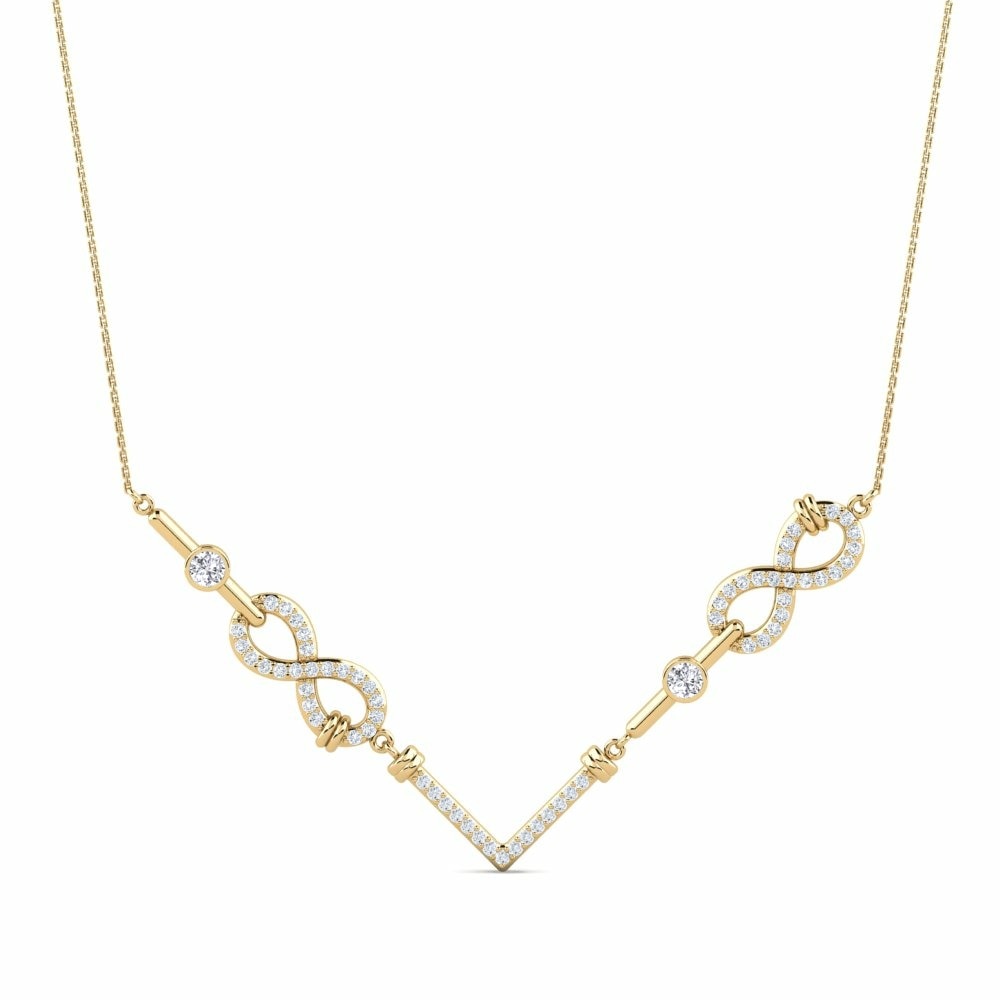 Infinity Connection Necklace Whakaaro 585 Yellow Gold Diamond