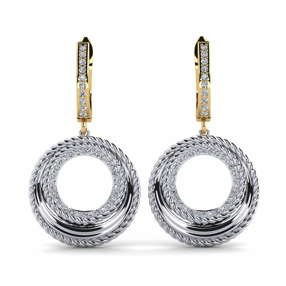 18k Oro Blanco & Amarillo Pendiente de mujer Whang
