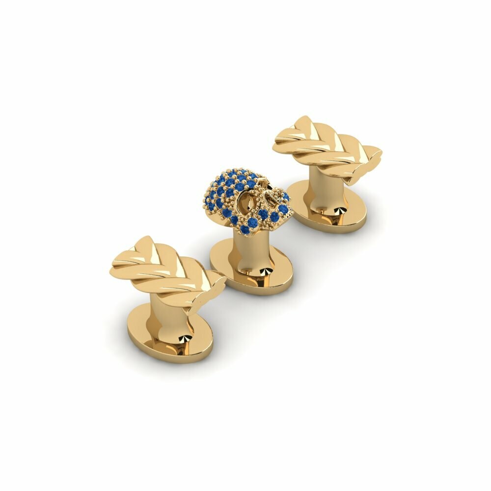 Dark Blue Zirconia Tuxedo 3 Studs Wharf