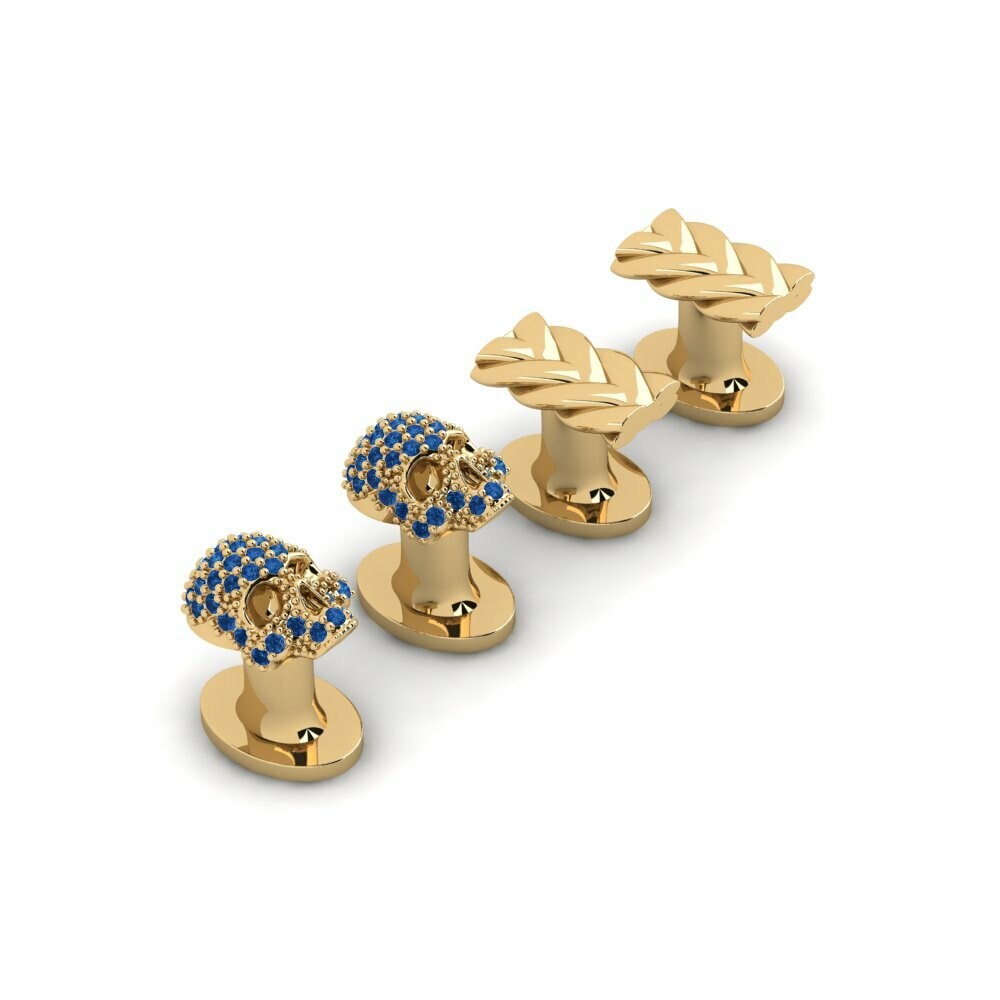 Dark Blue Zirconia Tuxedo 4 Studs Wharf