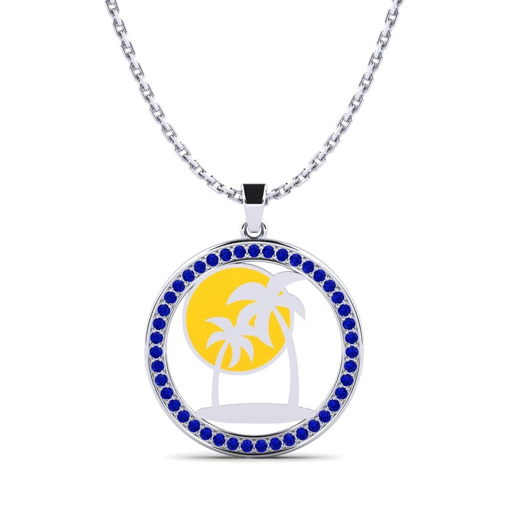 Flowers Sapphire Necklaces