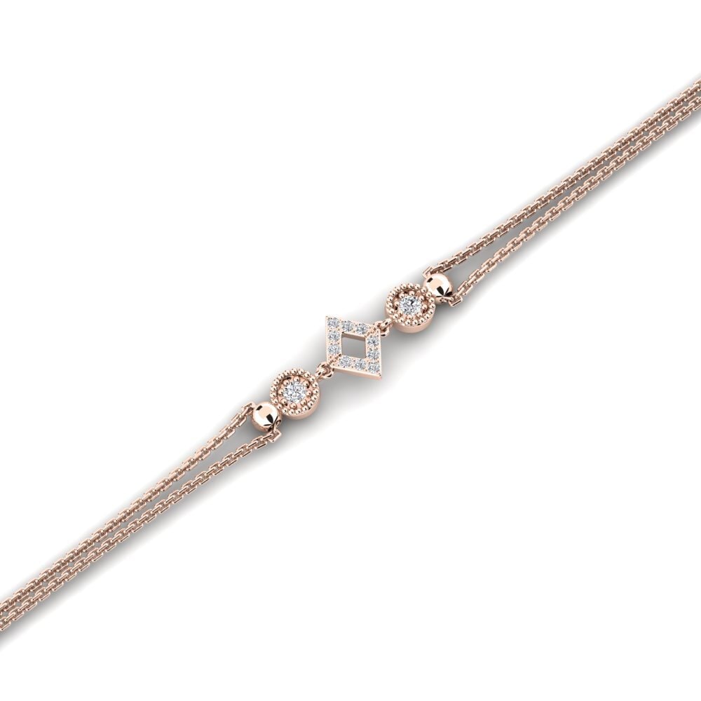 18k Oro Rosa Diamante cultivado en laboratorio Pulsera de Mujer Whipray