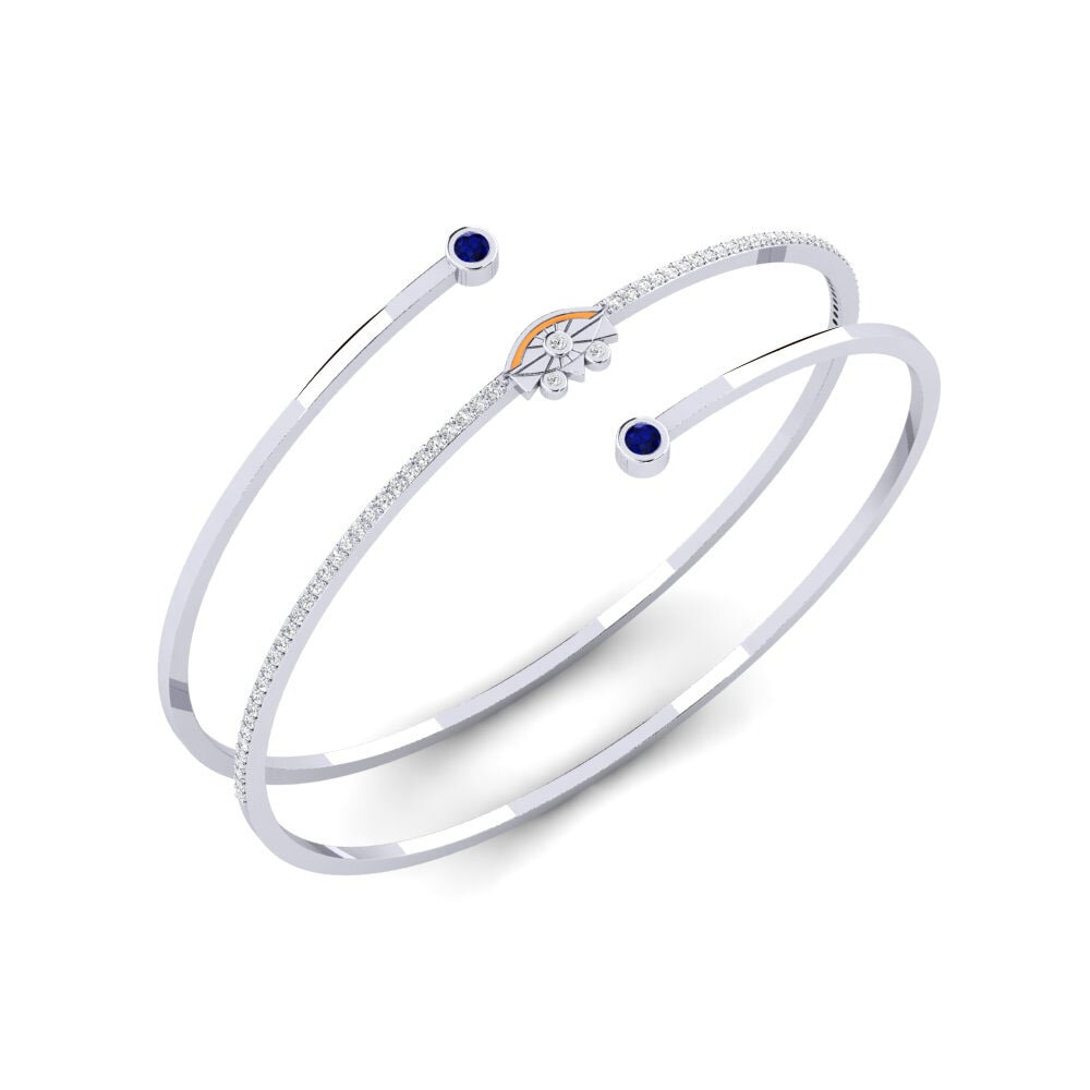 Plata 925 Zafiro Brazalete de mujer Whiti