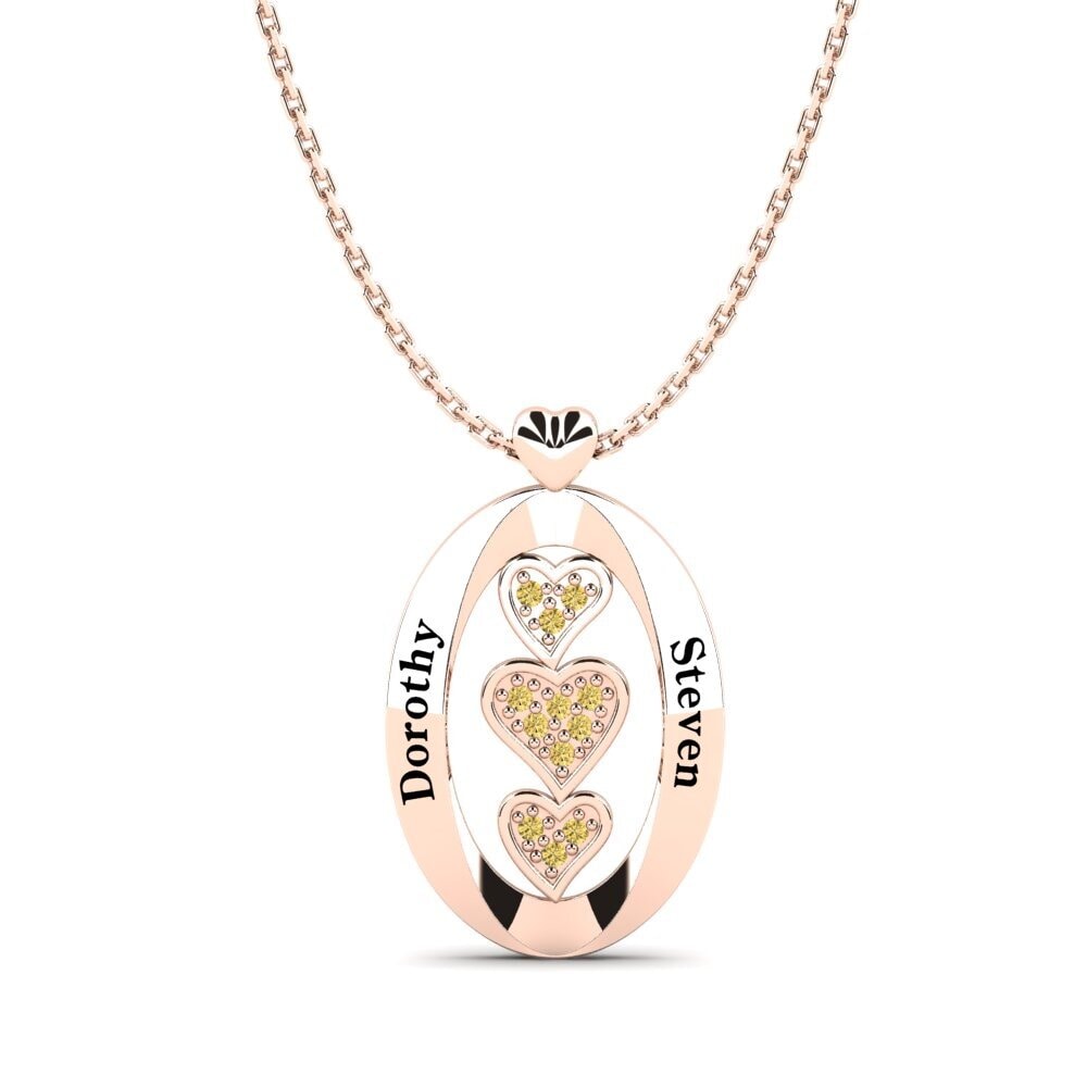 Rotgold 585 Gelber Diamant Damen halskette Whitney