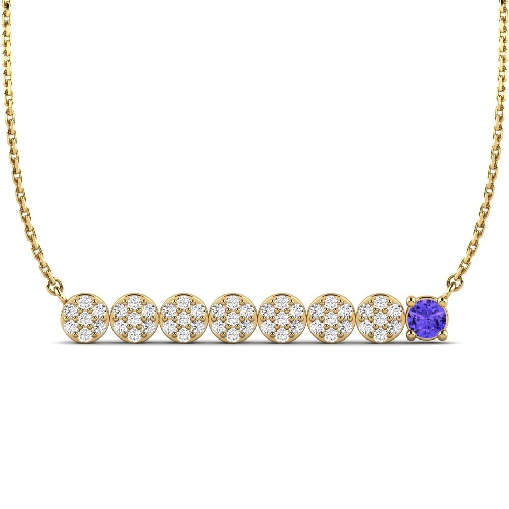 Gelbgold 585 Tansanit Damen halskette Whyne