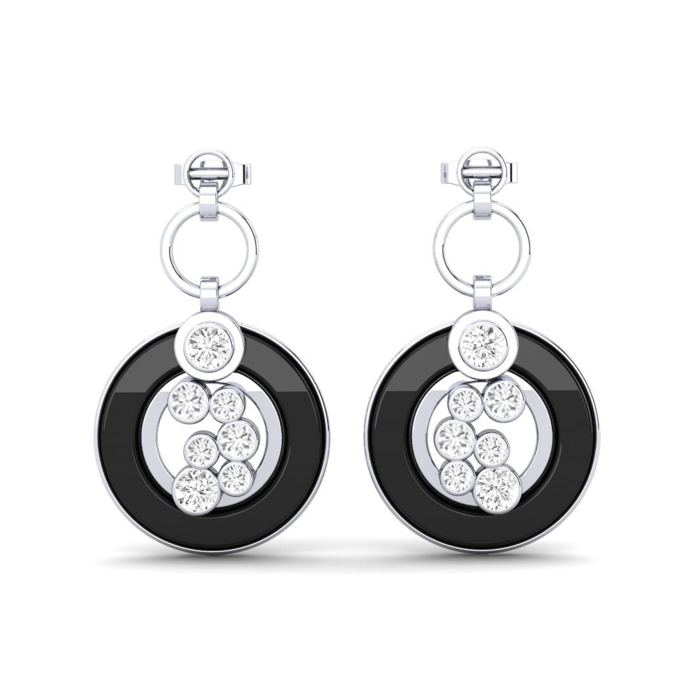 925 Prata de lei diamante-safira Brincos Feminino Wilham