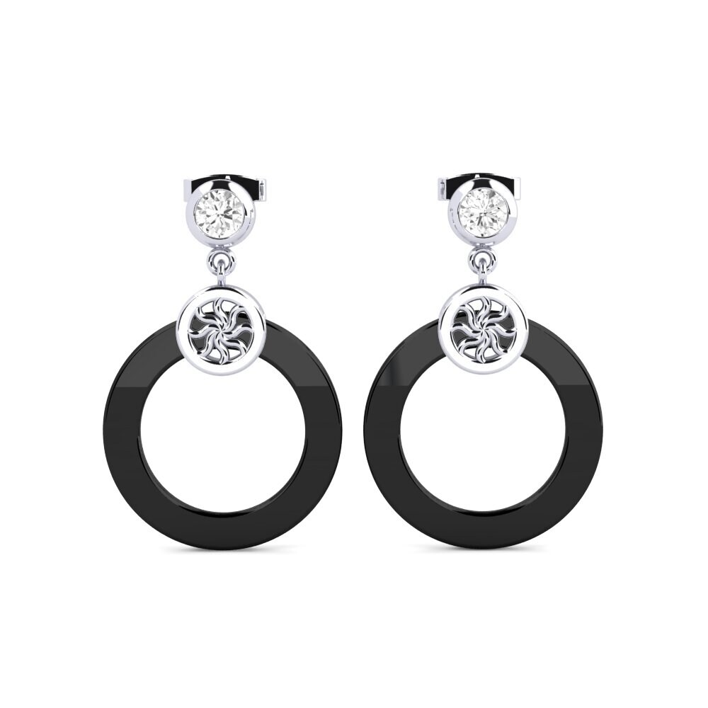 925 Prata de lei diamante-safira Brincos Feminino Willene